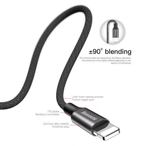 Baseus Yiven USB-A - Lightning kábel1.2m fekete (CALYW-01)
