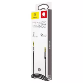   Baseus Yiven 3,5mm AUX mini jack audiokábel 1,5 m fekete-ezüst (CAM30-CS1)