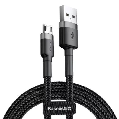 Baseus Cafule USB-A - MicroUSB kábel 2.4A, 1m fekete-szürke (CAMKLF-BG1)