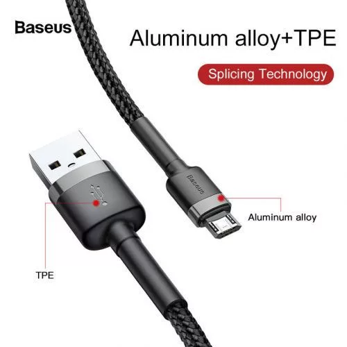 Baseus Cafule USB-A - MicroUSB kábel 2.4A, 1m fekete-szürke (CAMKLF-BG1)