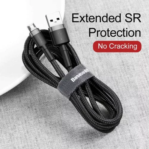 Baseus Cafule USB-A - MicroUSB kábel 2.4A, 1m fekete-szürke (CAMKLF-BG1)