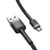 Baseus Cafule USB-A - MicroUSB kábel 2.4A, 1m fekete-szürke (CAMKLF-BG1)