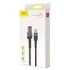 Baseus Cafule USB-A - USB-C kábel QC 3.0 1m fekete-szürke (CATKLF-PG1)