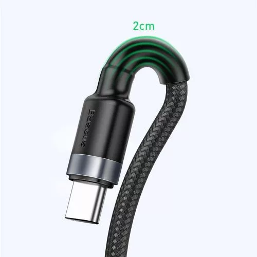 Baseus Cafule USB-A - USB-C kábel QC 3.0 1m fekete-szürke (CATKLF-PG1)
