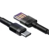 Baseus Cafule USB-A - USB-C kábel QC 3.0 1m fekete-szürke (CATKLF-PG1)