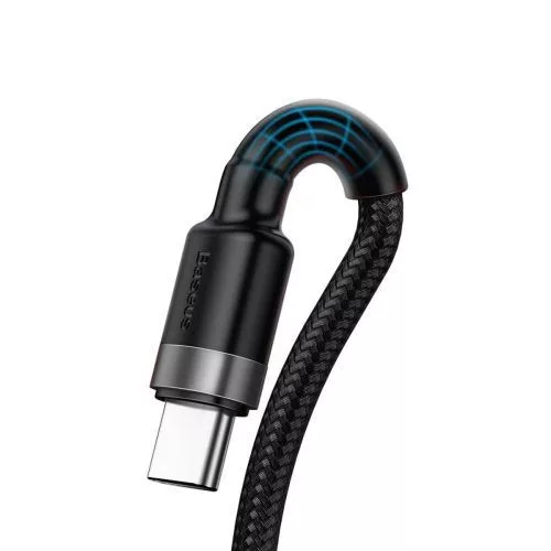 Baseus Cafule USB-A - USB-C kábel QC 3.0 1m fekete-szürke (CATKLF-PG1)