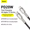 Baseus Cafule USB-C-Lightning töltőkábel, PD, 20W, 1m, fekete (CATLJK-A01)