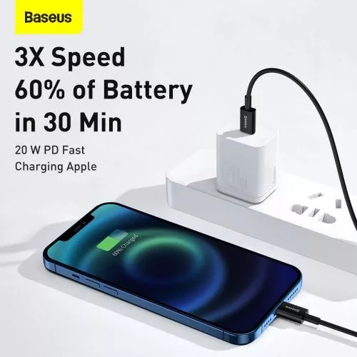 Baseus Superior USB-C --> Lightning töltőkábel 20 W PD 1m fekete (CATLYS-A01)