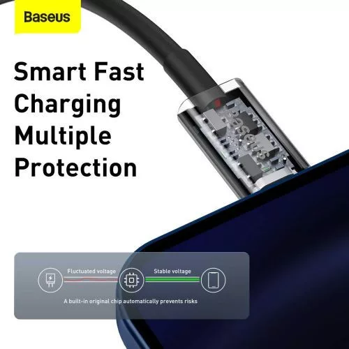 Baseus Superior USB-C --> Lightning töltőkábel 20 W PD 1m fekete (CATLYS-A01)
