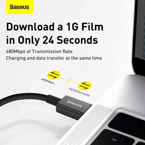 Baseus Superior USB-C --> Lightning töltőkábel 20 W PD 1m fekete (CATLYS-A01)