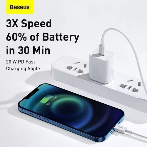 Baseus Superior USB-C - Lightning töltőkábel 20W PD 1 m fehér (CATLYS-A02 )