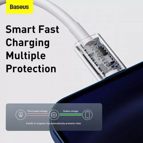 Baseus Superior USB-C - Lightning töltőkábel 20W PD 1 m fehér (CATLYS-A02 )