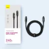 Baseus Tungsten Gold USB-C - USB-C kábel 240W, 3m fekete (CAWJ040201)