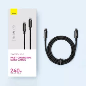   Baseus Tungsten Gold USB-C - USB-C kábel 240W, 3m fekete (CAWJ040201)