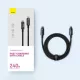 Baseus Tungsten Gold USB-C - USB-C kábel 240W, 3m fekete (CAWJ040201)