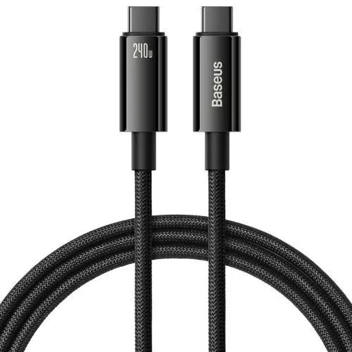 Baseus Tungsten Gold USB-C - USB-C kábel 240W, 3m fekete (CAWJ040201)