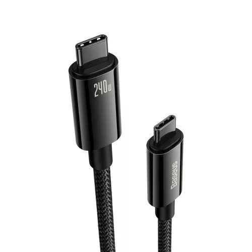 Baseus Tungsten Gold USB-C - USB-C kábel 240W, 3m fekete (CAWJ040201)