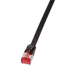   RJ45 Hálózat Csatlakozókábel CAT 6 U/FTP 0.50 m Fekete Aranyozatt érintkező LogiLink