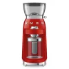 SMEG CGF03RDEU elektromos kávédaráló 15 őrlési fokozattal 50's Style Retro design , Piros