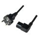 3 pólusú hálózati tápkábel pc-hez [230V földelt dugó - C13 könyökcsatlakozó aljzatzat] 2m fekete színű LogiLink CP117