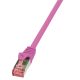 RJ45 Hálózati csatlakozókábel, CAT 6 S/FTP [1x RJ45 dugó - 1x RJ45 dugó] 1,5 m Pink LogiLink