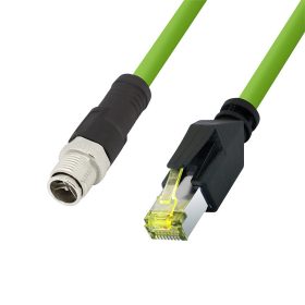   Logilink M12 CAT6A ipari patch kábel, PUR, M12 X-kódolt RJ45-re, 1 m (CQM035S)