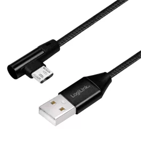   Logilink USB 2.0 kábel, USB-A/M - 90  Micro-USB/M, szövet, 0,3 m