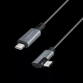   LogiLink USB-C - USB-C (derékszögben hajlított) kábel 1m fekete-szürke (CU0182)