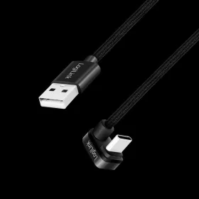   LogiLink USB-A - USB-C (U-alakban hajlított) kábel 1m fekete (CU0192)