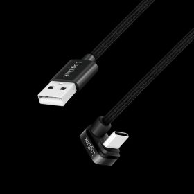   Logilink USB 2.0 Type-C kábel, C/M 180 fok - USB-A/M, alu, fekete, 3 m