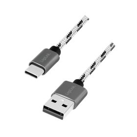   Logilink USB 2.0 Type-C kábelkészlet, C/M-ről USB-A/M-re, alu, nejlon, fehér/fekete (CU0201)