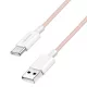 Logilink USB 2.0 Type-C kábel, C/M - A/M, 480 Mbps, 60W, nejlon, rózsaszín, 1,5 m