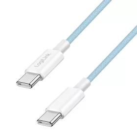   Logilink USB 2.0 Type-C kábel, C/M - C/M, 480 Mbps, 60W, nejlon, kék, 1,5 m