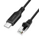 Logilink USB 3.2 Type-C Ethernet kábel, C/M   RJ45/M, 1 Gbps, aktív, fekete/szürke, 2 m