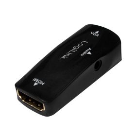   LogiLink HDMI-A anya - VGA HD15 anya adapter 3.5mm stereo jack csatlakozóval fekete (CV0108)
