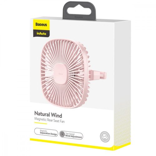 Baseus Natural Wind mágneses autós ventilátor fejtámlához (rózsaszín)