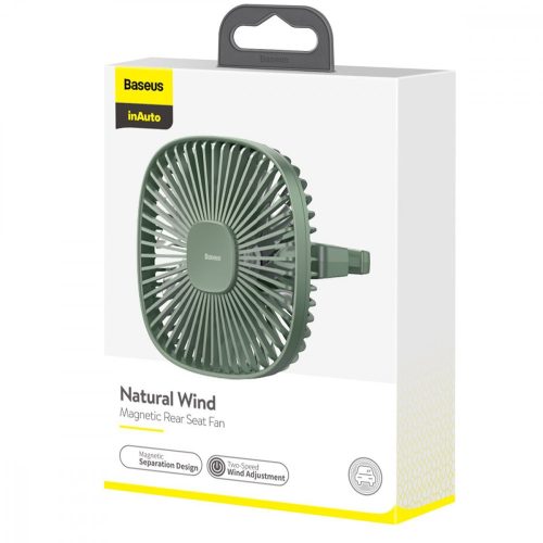 Baseus Natural Wind mágneses autós ventilátor fejtámlához (zöld)