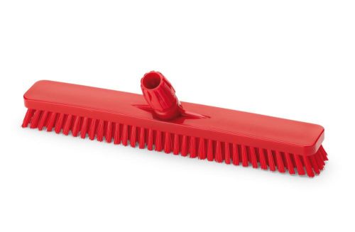 Igeax élelmiszeripari padlósúrolókefe 45cm széles piros, 0,75mm kemény sörtével