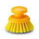 Igeax élelmiszeripari ergonómikus kézi súroló kefe kerek sárga, 0,75mm kemény sörtével