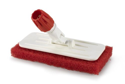 Igeax élelmiszeripari súroló pad menetes tartóval piros