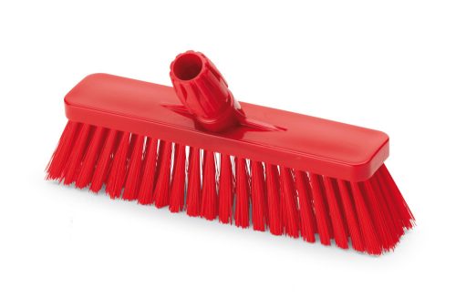 Igeax élelmiszeripari tolóseprű, partvis fej, 30 cm, 0,5mm közepes sörtével, piros