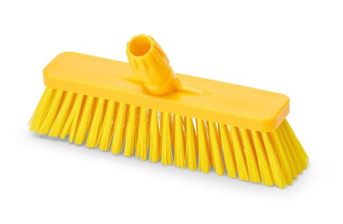 Igeax élelmiszeripari tolóseprű, partvis fej, 30 cm, 0,5mm közepes sörtével, sárga