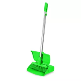   Igeax élelmiszeripari billenős szemetes lapát és seprű 28cm széles, 80cm nyéllel zöld 0,5 mm