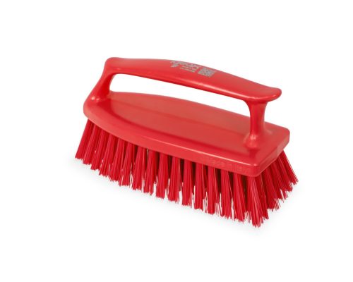 Igeax élelmiszeripari tisztítókefe, függőleges markolattal, Piros, 0,5mm közepes sörtével