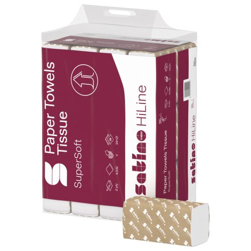 Satino Wepa Prestige V hajtogatott kéztörlő 2 rétegű, cellulóz, 24x21cm, 4032lap/zsák