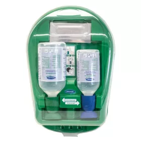   Actiomedic Eye Care Medidrop II Design szemkimosó állomás 1 x 500 ml 0.9% nátrium-klorid oldattal + 1 x 250 ml BioPhos74 foszfát-puffer oldattal