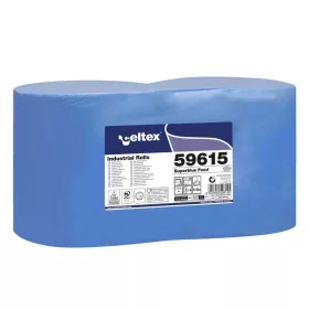   Celtex Superblue Food ipari törlő cellulóz, kék, 3 réteg, 150m, 500 lap, 26,5x30cm, 2 tekercs/zsugor