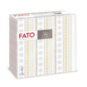   Fato Sztár karácsonyi szalvéta Ribbon Silver 2 rétegű 38x38cm 40 szál/csomag