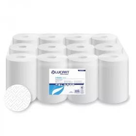   Lucart Strong 14 J Mini kéztörlő 2 réteg 100% cell ragasztott 58m 12 tekercs/zsugor