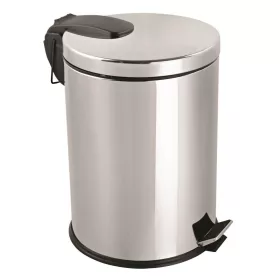   Rozsdamentes acél pedálos szemetes, kivehető műanyag vödörrel, 5L, fényes